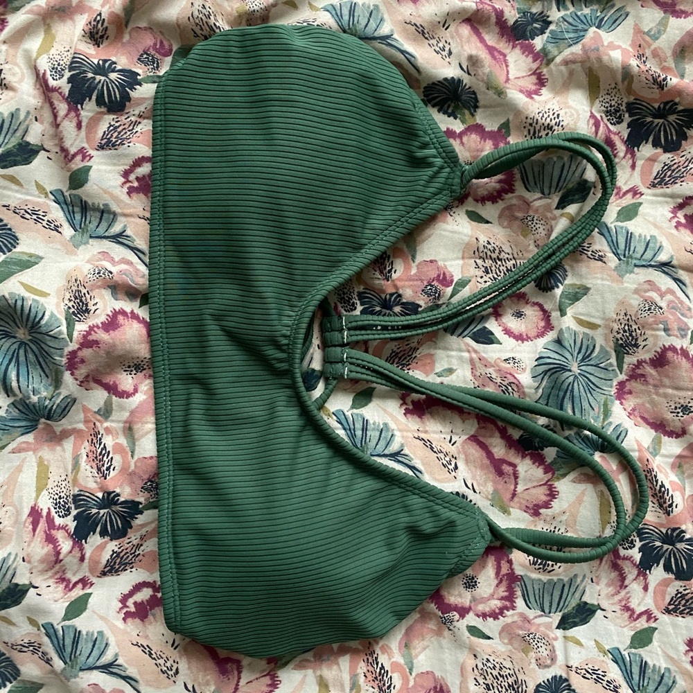 Green swimsuit top